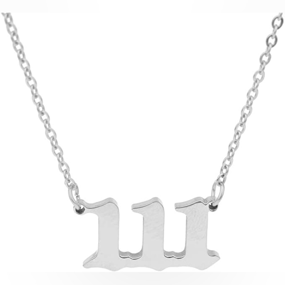 💥3for$28 New Angel Number Silver Stainless Steel Pendant Necklace 111 222 333 - Picture 4 of 15